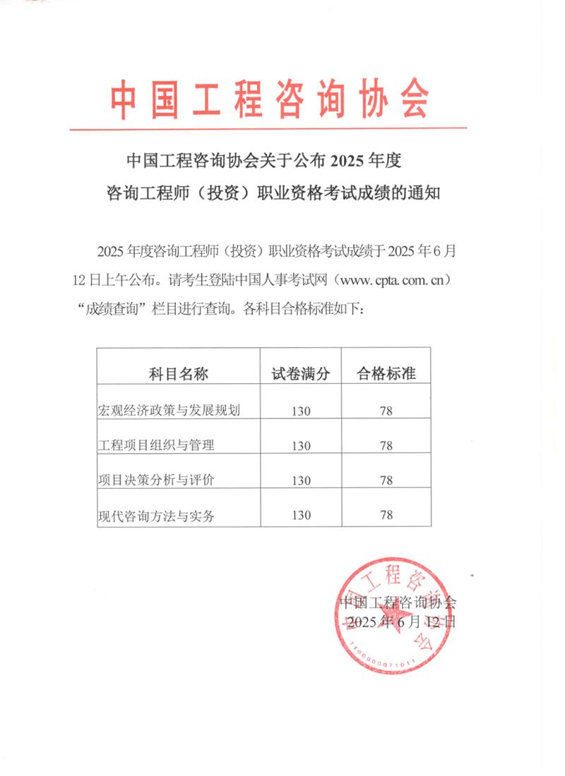 中咨关于公布2025年度咨询工程师（投资）职业资格考试成绩的通知.jpg